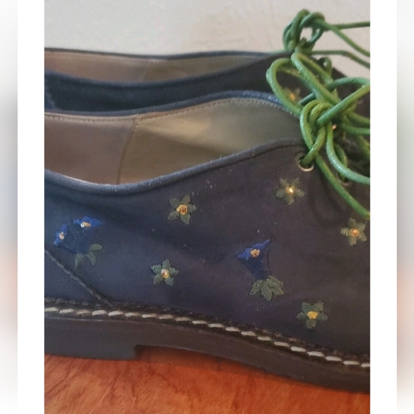 Vintage Haus Belir Embroidered Floral Loafers Size 7 Cottagecore Prairie - Picture 4 of 12